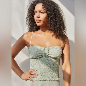 Aritzia Wilfred / Ballet Top / White/Grass Green / Size M